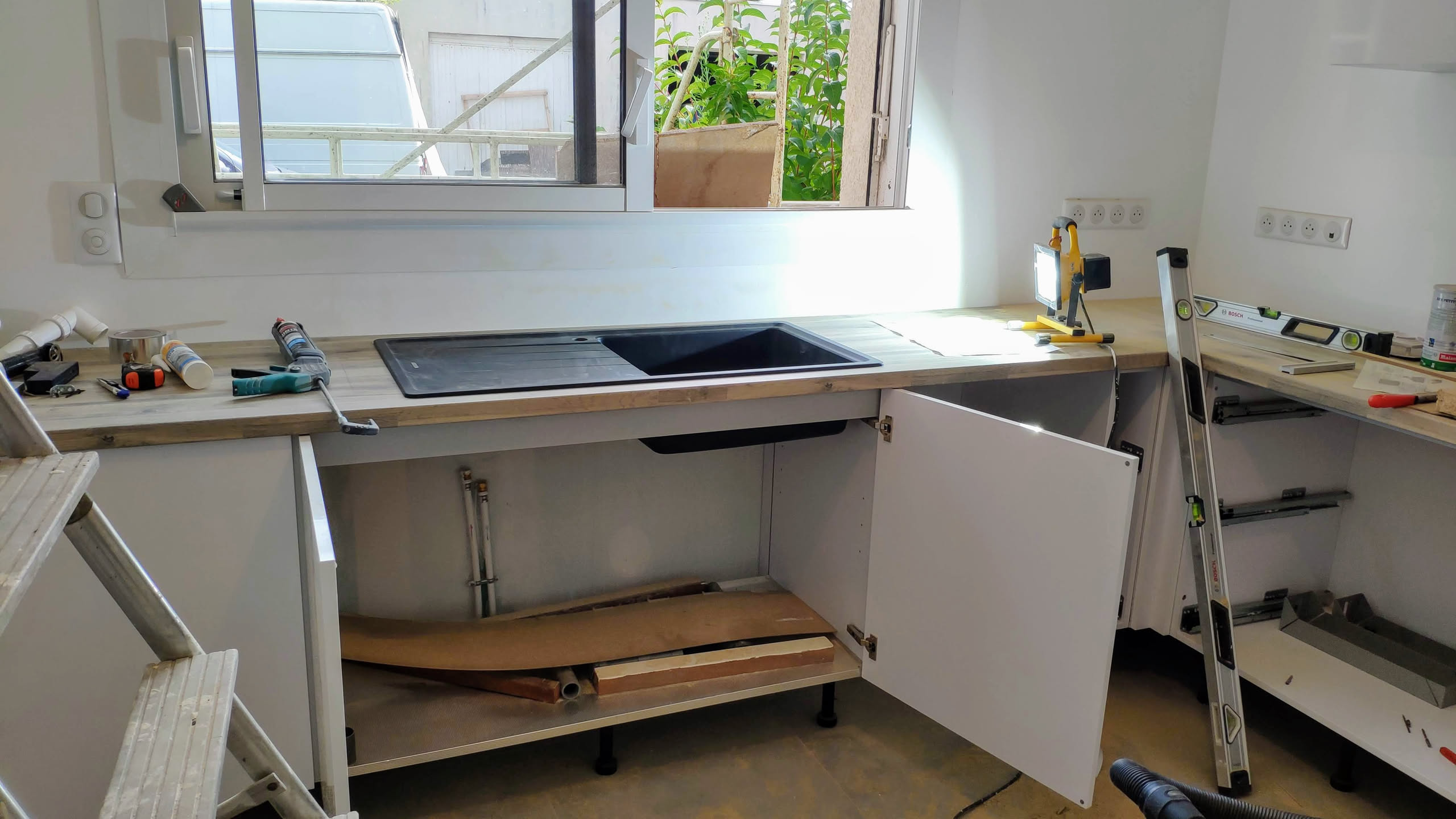 Installation des meubles bas